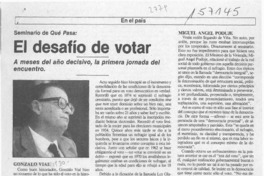 El desafío de votar  [artículo] Carlos Tejos Chávez.