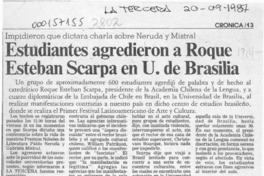 Estudiantes agredieron a Roque Esteban Scarpa en U. de Brasilia  [artículo].
