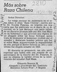 Más sobre "Raza Chilena"  [artículo] Eduardo Rioseco M.