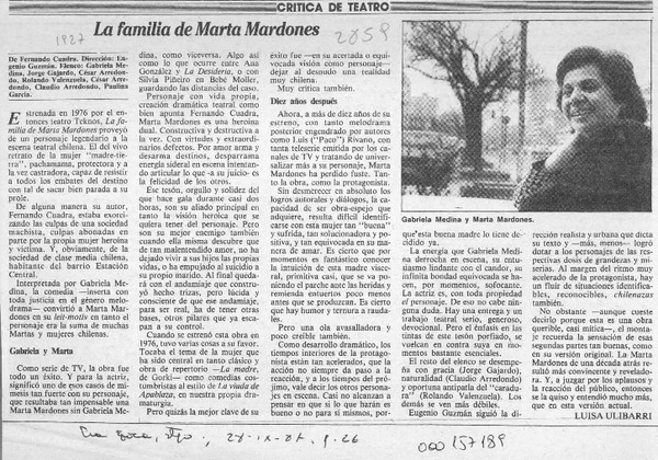 La familia de Marta Mardones  [artículo] Luisa Ulibarri.
