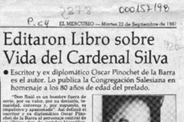 Editaron libro sobre vida del Cardenal Silva  [artículo].