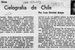Cielografía de Chile  [artículo] Juan Gabriel Araya.