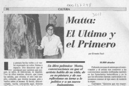 Matta, el último y el primero  [artículo] Ernesto Saul.