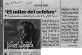 "El taller del orfebre"  [artículo] Sergio Palacios.