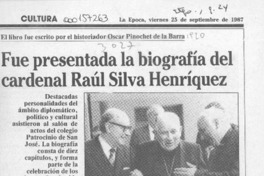 Fue presentada la biografía del cardenal Raúl Silva Henríquez  [artículo] Maura Brescia.