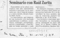 Seminario con Raúl Zurita  [artículo].