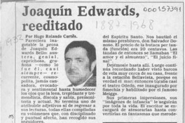 Joaquín Edwards, reeditado
