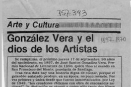 González Vera y el dios de los artistas  [artículo] Oscar Guzmán Silva.