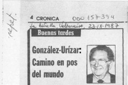 González-Urízar, camino en pos del mundo  [artículo] Horacio Hernández Anderson.