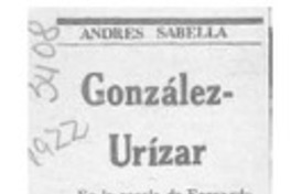 González Urízar  [artículo] Andrés Sabella.