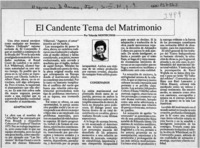 El candente tema del matrimonio  [artículo] Yolanda Montecinos.