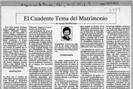 El candente tema del matrimonio  [artículo] Yolanda Montecinos.