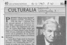 Culturalia  [artículo] Samuel Valenzuela Y.