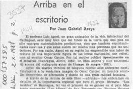Arriba en el escritorio  [artículo] Juan Gabriel Araya.