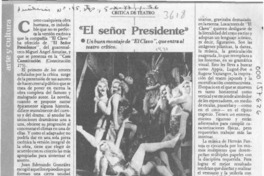 "El señor Presidente"  [artículo] Sergio Palacios.