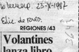 Volantines lanza libro en el cerro  [artículo] Rubén Aguilera.