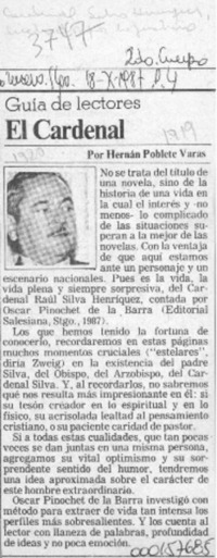 El Cardenal  [artículo] Hernán Poblete Varas.