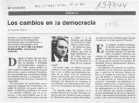 Los cambios en la democracia  [artículo] Alejandro Foxley.