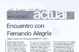 Encuentro con Fernando Alegría (entrevista)