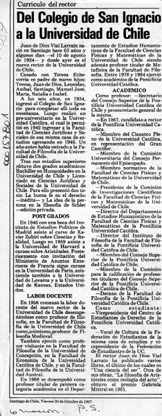 Del colegio de San Ignacio a la Universidad de Chile  [artículo].