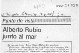 Alberto Rubio junto al mar  [artículo] César Díaz-Muñoz Cormatches.