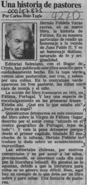 Una historia de pastores  [artículo] Carlos Ruiz-Tagle.