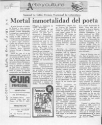 Mortal inmortalidad del poeta  [artículo].