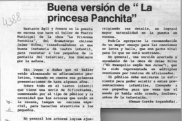 Buena versión de "La princesa Panchita"  [artículo] Osmán Cortés Argandoña.