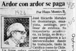 Ardor con ardor se paga  [artículo] Hugo Montes B.