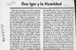 Don Igor y la humildad  [artículo] Raúl Rettig Guissen.