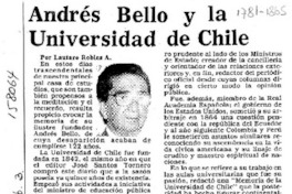 Andrés Bello y la Universidad de Chile  [artículo] Lautaro Robles A.