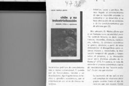 Chile y su industrialización pasado, crisis y opciones  [artículo] Gabriel Salazar V.