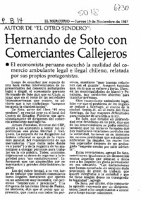 Hernando de Soto con comerciantes callejeros  [artículo].