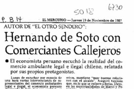 Hernando de Soto con comerciantes callejeros  [artículo].