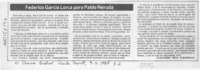 Federico García Lorca para Pablo Neruda  [artículo] Alejandro Meza Albarracín.