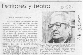 Escritores y teatro  [artículo] Marino Muñoz Lagos.