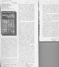 Políticas sociales y desarrollo, Chile 1924-1984  [artículo] Carlos Vergara.