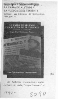 La caída de Allende y la huelga de El Teniente  [artículo] Gabriel Salazar V.