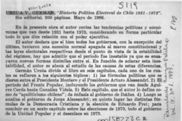 "Historia política electoral de Chile 1931-1973"  [artículo] C. R.