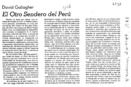 El otro sendero del Perú  [artículo] David Gallagher.