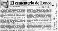 El cementerio de Lonco  [artículo] Hugo Montes.