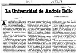 La Universidad de Andrés Bello  [artículo] Andrés Domínguez.