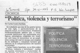 "Política, violencia y terrorismo"  [artículo] Pablo Rodríguez Grez.