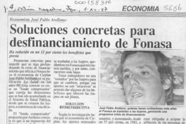 Soluciones concretas para desfinanciamiento de Fonasa  [artículo].