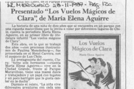 Presentado "Los vuelos mágicos de Clara", de María Elena Aguirre  [artículo].