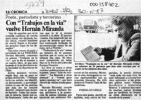 Con "Trabajos en la vía" vuelve Hernán Miranda  [artículo].