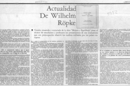 Actualidad de Wilhelm Röpke