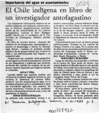 El Chile indígena en libro de un investigador antofagastino  [artículo].