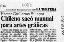 Chileno sacó manual para artes gráficas  [artículo].