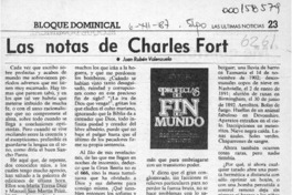 Las notas de Charles Fort  [artículo] Juan Rubén Valenzuela.
